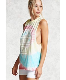Forever 21 Active No Days Off Tie-Dye Top