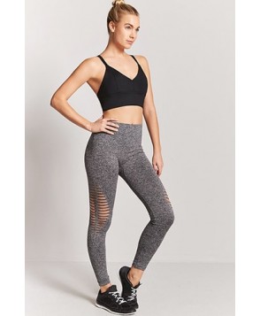 Forever 21  Active Ladder-Cutout Marled Leggings